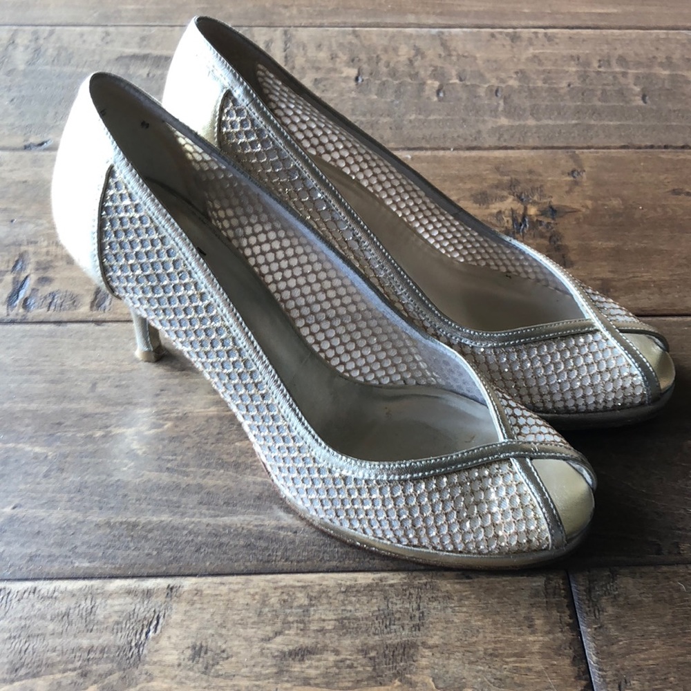 Gold Stuart Weitzman shoes